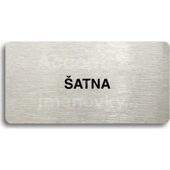 Značení Stříbrný piktogram "ŠATNA" s černým&nbsp;textem bez rámečku -