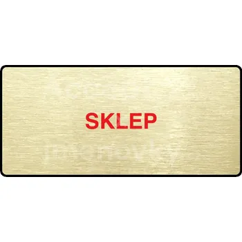 Značení Zlatý piktogram "SKLEP" s červeným textem a rámečkem -
