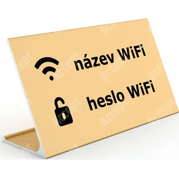 Jmenovka na stůl Informační stojánek D-62 "WIFI" - zlatá