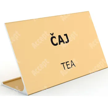 Jmenovka na stůl Informační stojánek D-62 "ČAJ, TEA" - zlatá