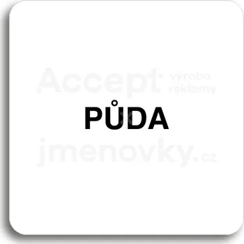 Značení Bílý piktogram "půda II" s černým textem bez rámečku&nbsp;-