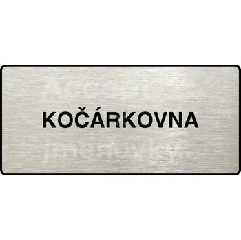 Značení Stříbrný piktogram "KOČÁRKOVNA" s černým textem a rámečkem -