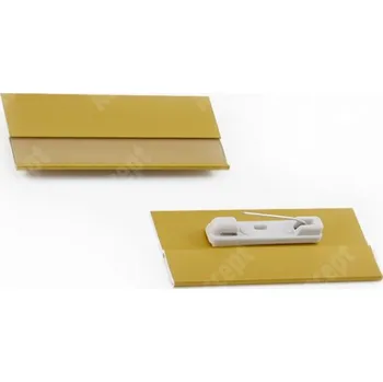 Jmenovka na stůl Osobní jmenovka - spínací špendlík (zlatá) - rozměr jmenovky 70 x 30 mm