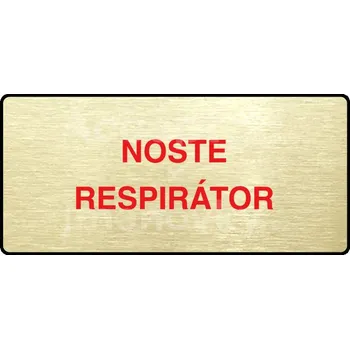 Značení Zlatý&nbsp;piktogram "NOSTE RESPIRÁTOR" s červeným textem a rámečkem&nbsp;-