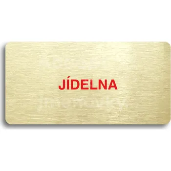 Značení Zlatý&nbsp;piktogram "JÍDELNA" s červeným textem bez rámečku&nbsp;-