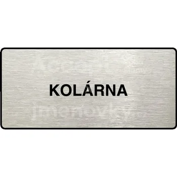Informační tabulka Stříbrný piktogram "KOLÁRNA" s černým&nbsp;textem a rámečkem&nbsp;-