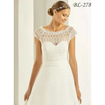 Bolerko Krajkový svatební top v boho stylu - ivory: BL-278 Vybraná velikost: M