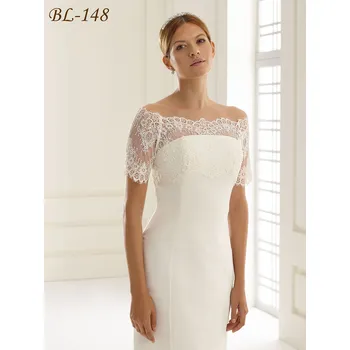 Bolerko Krajkový svatební kabátek - ivory: BL-148, vel. S Vybraná velikost: S