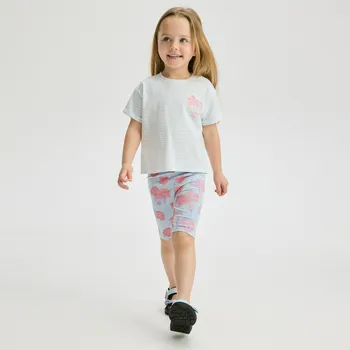 Dívčí kalhoty Reserved - Vzorované cyklistické šortky - bleděmodrá - 2411N-05X - 2411N-05X-98