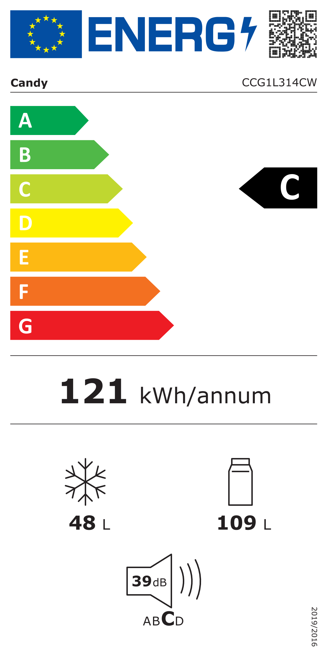 Fotografie 6 - Lednice Candy CCG1L314CW 34006021