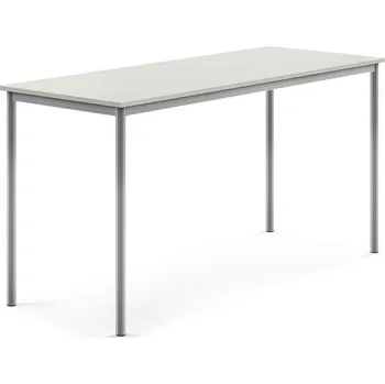 Jídelní stůl Stůl BORÅS, 1800x700x900 mm, stříbrné nohy, HPL deska, šedá