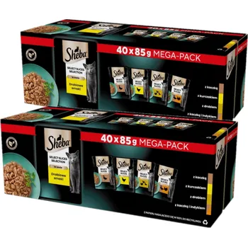 Krmivo pro kočku SHEBA Selection Select Slices Drůbeží příchutě sáčky 80x85g