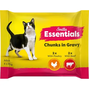 Krmivo pro kočku 4kapsičky-4x85g Smilla Essentials Frischbeutel kousky v omáčce
