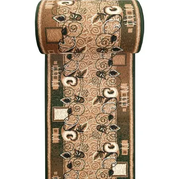 Koberec Běhoun koberec ALFA 11 zelený Zelená Květiny 1cm až 1,9cm ALFA 30/30/80 80