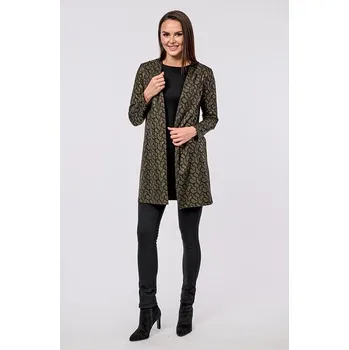 Dámský svetr Delší černozlatý dámský kardigan bez zapínání 7685 velikost L
