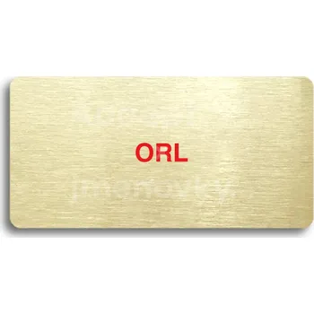 Značení Zlatý&nbsp;piktogram "ORL" s červeným textem bez rámečku&nbsp;-