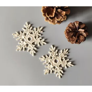 Vánoční ozdoba Háčkované ozdoby - vločky 8 cm - č.1