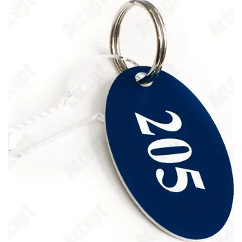 Klíčenka plastová oválná (35 x 60 mm) - modrobílá (tmavá)