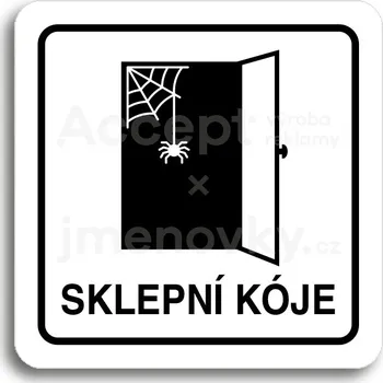 Informační tabulka Bílý piktogram "sklepní kóje III" s černým textem a rámečkem&nbsp;-