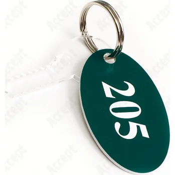 Klíčenka plastová oválná (35 x 60 mm) - zelenobílá