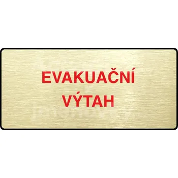 Značení Zlatý&nbsp;piktogram "EVAKUAČNÍ VÝTAH" s červeným textem a rámečkem&nbsp;-