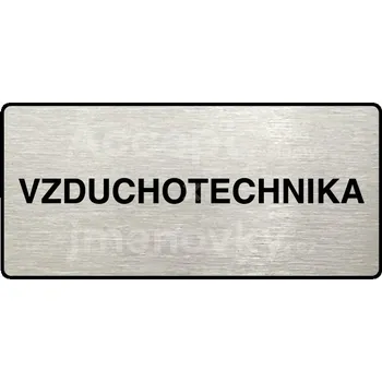 Značení Stříbrný piktogram "VZDUCHOTECHNIKA" s černým&nbsp;textem a rámečkem&nbsp;-