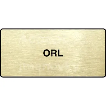 Informační tabulka Zlatý piktogram "ORL" s černým&nbsp;textem a rámečkem&nbsp;-
