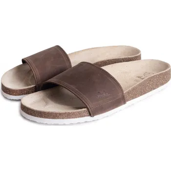 Pánské pantofle Vlnka Pánské korkové anatomické nazouváky Trepky Hnědá velikost obuv dospělí 43