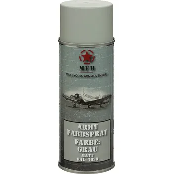 Armádní barva ve spreji, 400 ml, šedá mat