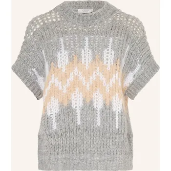 Dámský svetr Peserico Dámské Úpletové Tričko S Alpakou, šedá / béžová /...