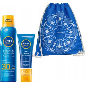 Přípravek na opalování NIVEA SUN Opalovací krém na obličej + Opalovací sprej + Taška