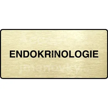 Informační tabulka Zlatý piktogram "ENDOKRINOLOGIE" s černým&nbsp;textem a rámečkem&nbsp;-