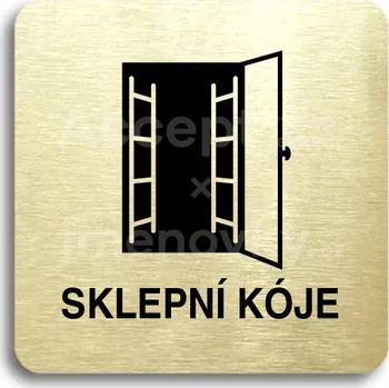 Informační tabulka Zlatý piktogram "sklepní kóje II" s černým&nbsp;textem bez rámečku&nbsp;-
