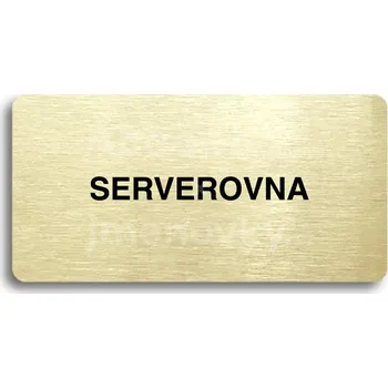 Informační tabulka Zlatý piktogram "SERVEROVNA" s černým&nbsp;textem bez rámečku&nbsp;-