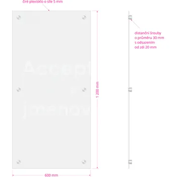 Informační tabulka Hlavní orientační tabule Clear CL6 (600 x 1 200 mm) - rozměr 600 x 1 200 mm