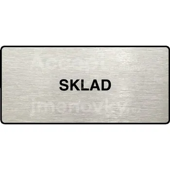 Informační tabulka Stříbrný piktogram "SKLAD" s černým&nbsp;textem a rámečkem&nbsp;-