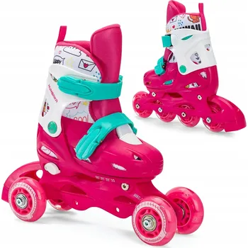 Zimní brusle Dětské Brusle 2v1 HUMBAKA Starjet LED 3v1 růžové 27 - 30