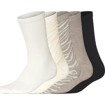 Dámské ponožky esmara® Dámské ponožky s BIO bavlnou, 5 párů (vzorovaná/béžová/bílá/černá, 35-38)