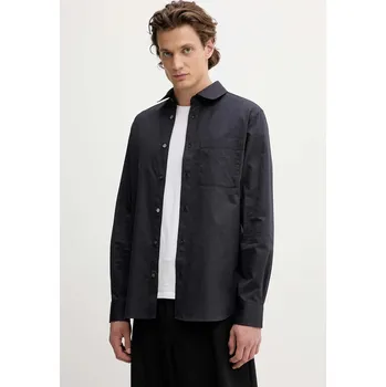 Pánská košile Bavlněná košile Kenzo pánská, tmavomodrá barva, slim, s klasickým límcem, FF65CH2029IC 59X, vel. 41