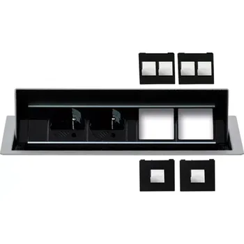 Elektrická zásuvka Konfigurovatelný výklopný panel KPV 4 BLACK