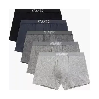 Boxerky 5 PACK boxerky Atlantic 5BMH-011 - bavlna Černo-šedá 2XL