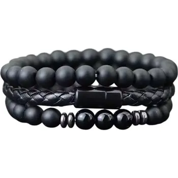 Náramek Pánský černý náramek moderního designu