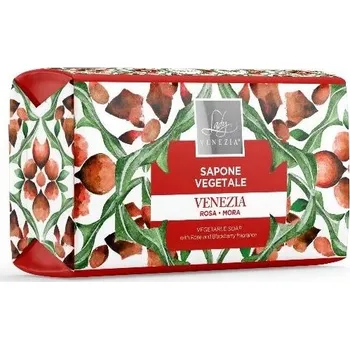 Mýdlo Italské rostlinné mýdlo v kostce Růže a Ostružina Venezia LADY VENEZIA 100g