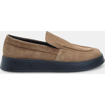 Dámské mokasíny Baťa mokasíny z nubuku pro ženy šedo-hnědé, vel. 41