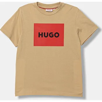 Chlapecké oblečení Dětské bavlněné tričko HUGO G00572.114.150 béžová 80X, vel. 138