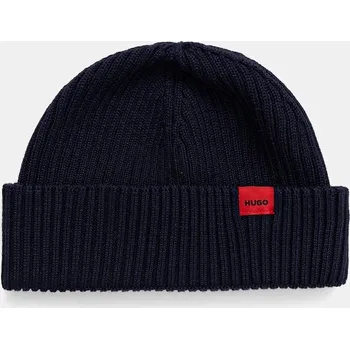Čepice Čepice s příměsí vlny HUGO Xush_R tmavomodrá barva, 50551267 59X, vel. ONE SIZE