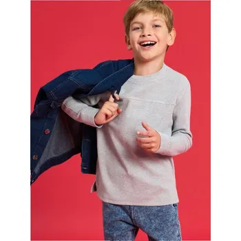 Chlapecké oblečení Sinsay - Tričko s&nbsp;dlouhými rukávy - šedá - 915GE-85M - 915GE-85M-116