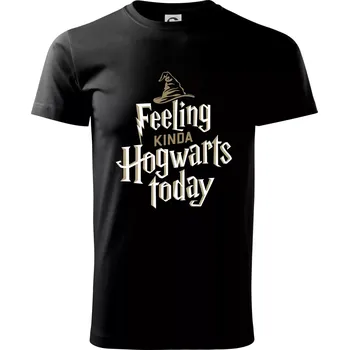Pánské tričko Feeling kinda Hogwarts today - Klasické pánské triko vyšší gramáže - XL ( Černá )