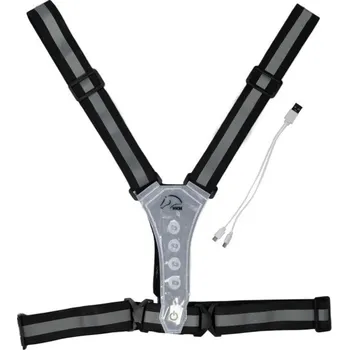 Reflexní LED vesta pro jezdce HKM černá