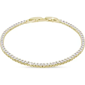 Náramek Biju Pozlacený tenisový náramek s čirými zirkony 2985 Zlatá 18,5 cm